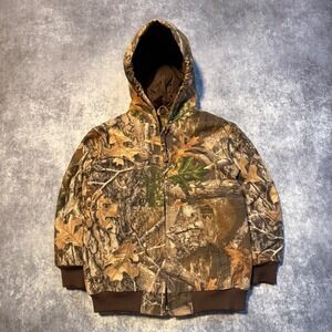 Blue Mountain‎ Kids Realtree Edge Camo Hooded Jacket Size Medium Brown Insulated